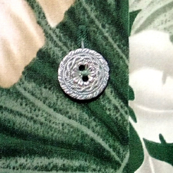 VIP Petites tropical print neutral button down maxi dress - Picture 2 of 7